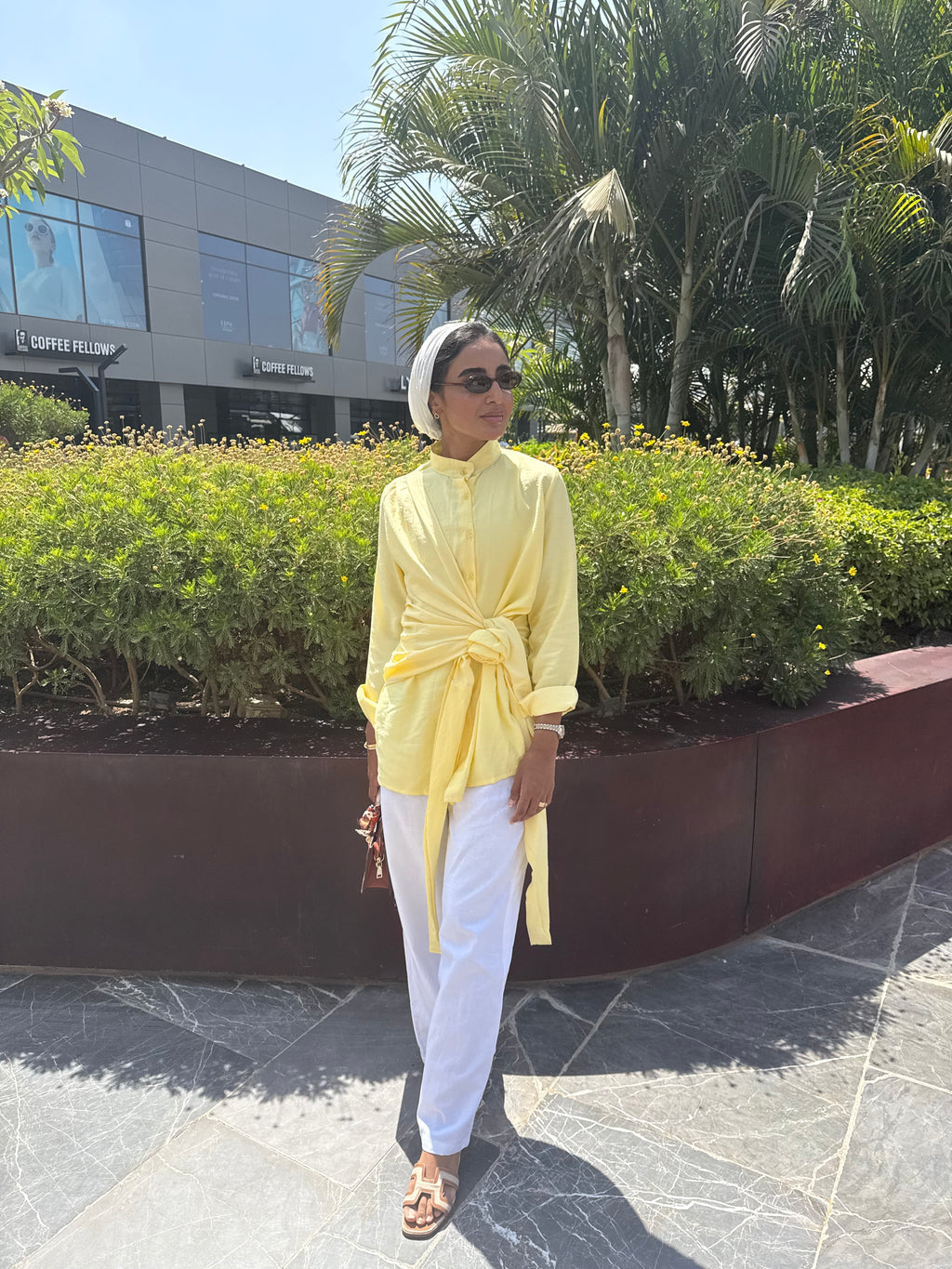 Draped Wrap Shirt in butter yellow