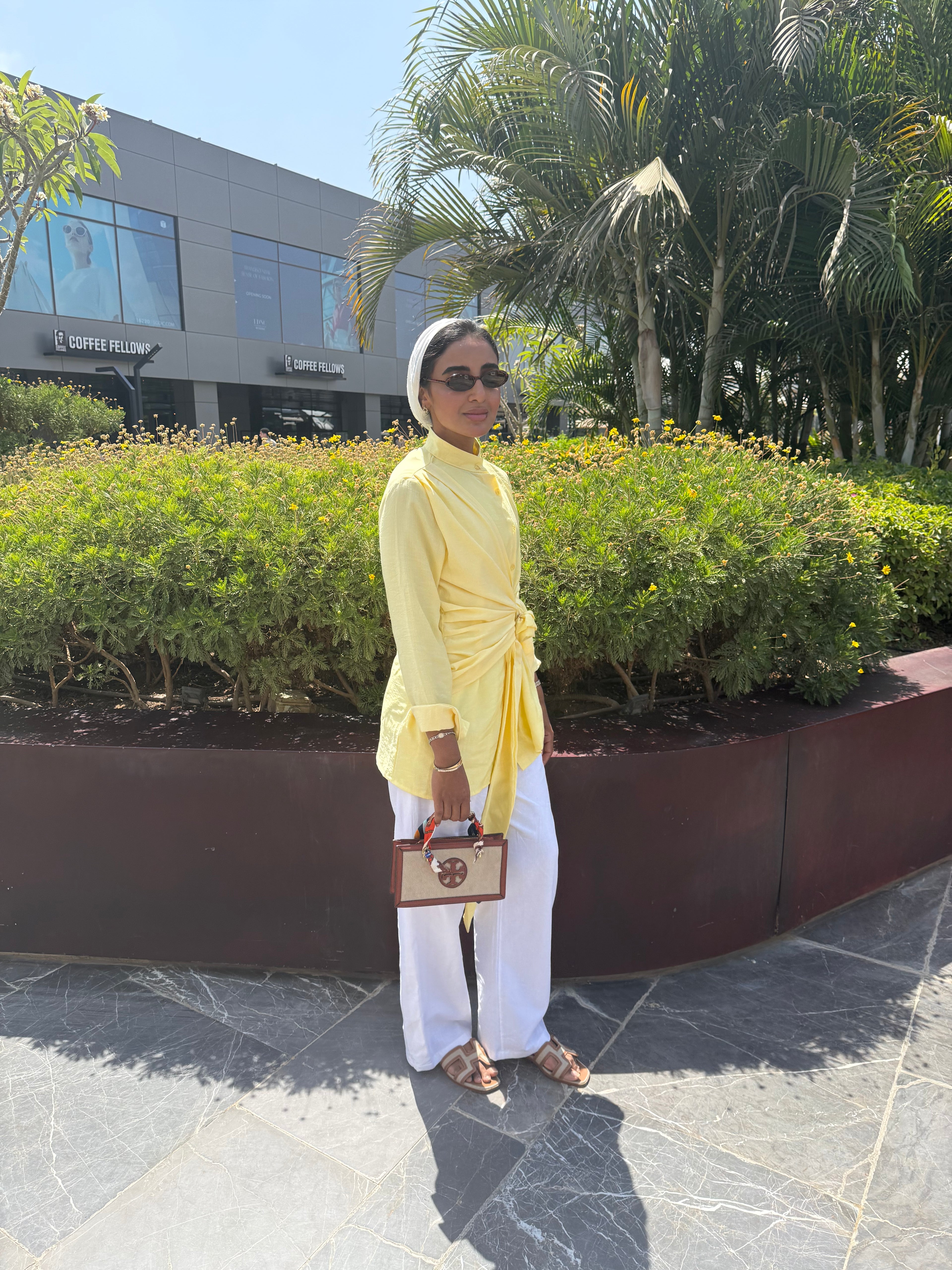 Draped Wrap Shirt in butter yellow
