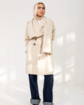 Lace Scarf Trench Coat