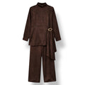 The Signature Drawstring Set in Dark Brown