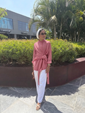 Draped Wrap Shirt in pink