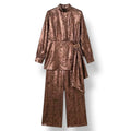The Signature Drawstring Set in Metallic Rose Gold